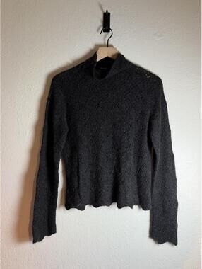 Evie Black Textured Knit Sweater XL Wool Blend